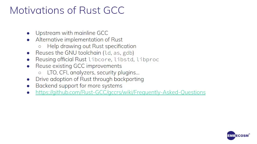 GCCRS FOSDEM 2023 presentation slide