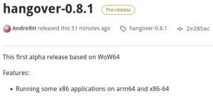 Hangover 0.8.1 Released To Run Some x86 Windows Apps On ARM64 Linux