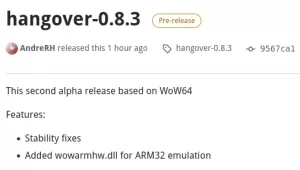 Hangover 0.8.3 Released For Enjoying Windows x86/x86_64 Apps/Games On Linux ARM64