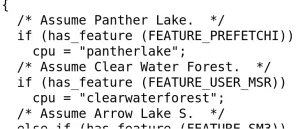 Intel Posts GCC Compiler Patches For Clear Water Forest & Panther Lake