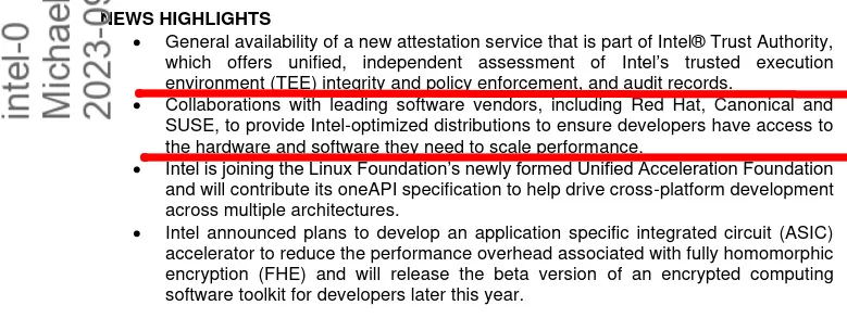 Intel optimized enterprise Linux distros