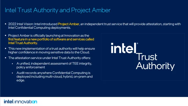 Intel Trust Authority slide