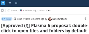 KDE Plasma 6 Default Behavior Is Now Double-Click For Opening Files/Folders