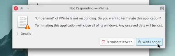 Unresponsive window prompt in KDE