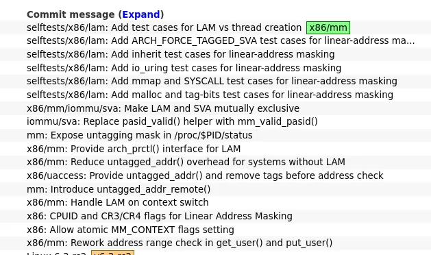 LAM patches queued ahead of Linux 6.4