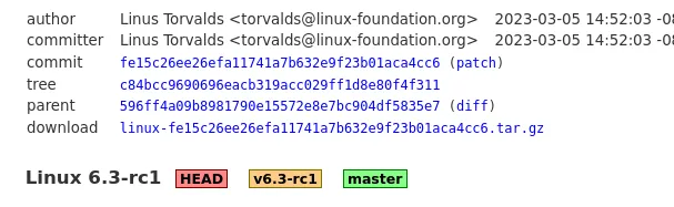Git-тег Linux 6.3-rc1