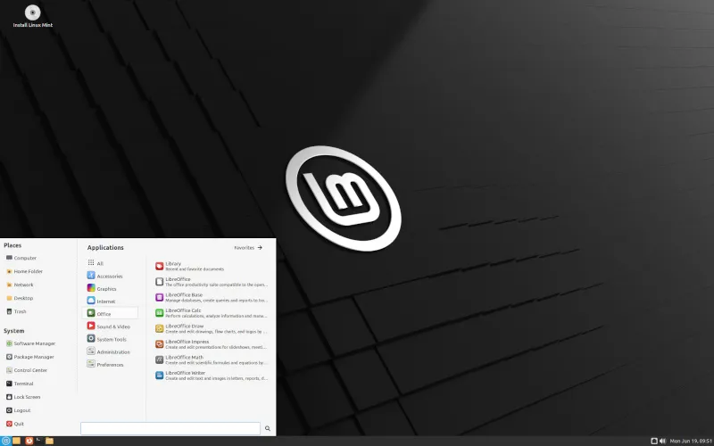 Linux Mint with Cinnamon desktop