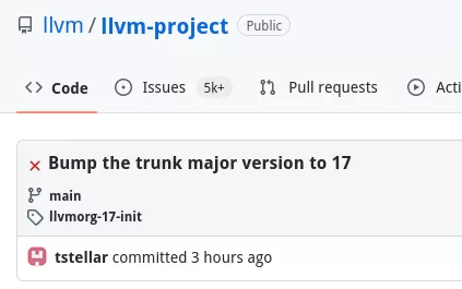 LLVM 16 feature development is over, the code has been branched.