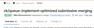Blumenkrantz Optimizes Mesa Vulkan Submission Merging - Some Test Cases Improve 1000%+