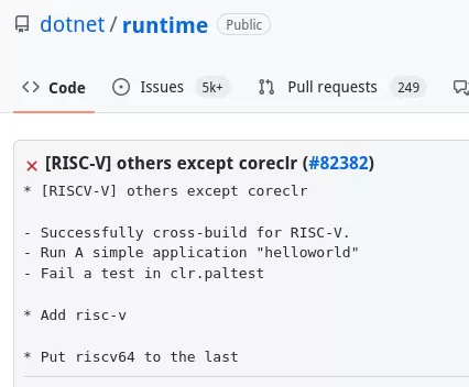 Initial RISC-V support  merged for .NET