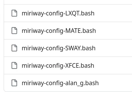 Miriway configurations