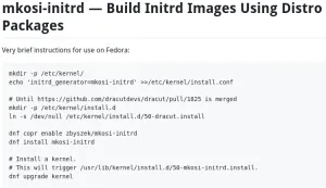 Fedora 39 Looks To Ship mkosi-initrd As A Modern Alternative To Dracut
