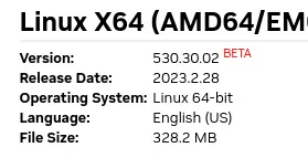 NVIDIA 530 Linux beta