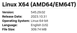 NVIDIA 545 stable driver for Linux