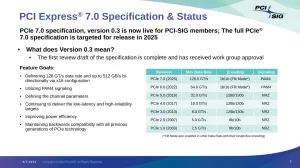 PCIe 7.0 Specification v0.5 Published - Full Spec Next Year
