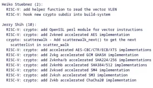 Linux Patches Speed-Up Kernel Crypto Functions With RISC-V Vector Extensions