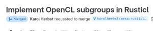 Mesa's Rusticl Implements OpenCL Subgroups
