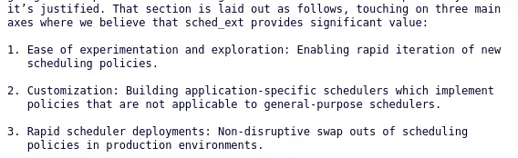 sched_ext benefits