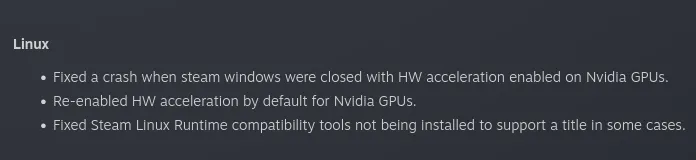 Steam Linux changes for June 6