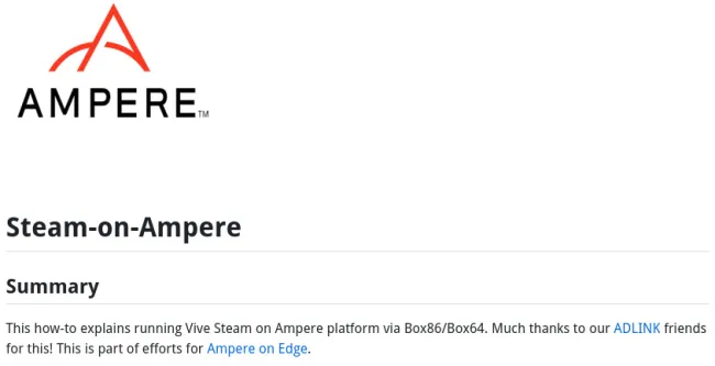 Steam on Ampere Computing guide