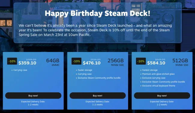 Steam Deck Goes On Sale For Steam's Spring Sale - Phoronix