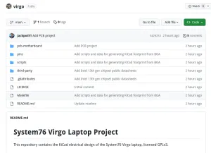 System76 Begins Publishing "Virgo" Laptop PCB Design Specs, Confirms Intel Raptor Lake