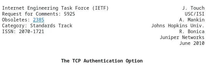 TCP-AO RFC