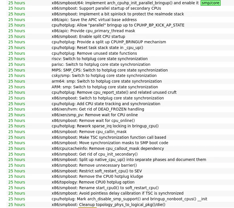 Linux CPU parallel boot patches