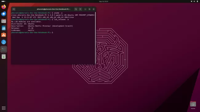 Ubuntu 23.10 desktop