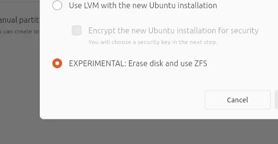 Ubuntu experimental OpenZFS install