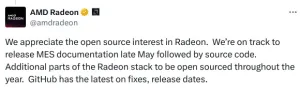 AMD: "Additional Parts Of The Radeon Stack To Be Open Sourced Throughout The Year"