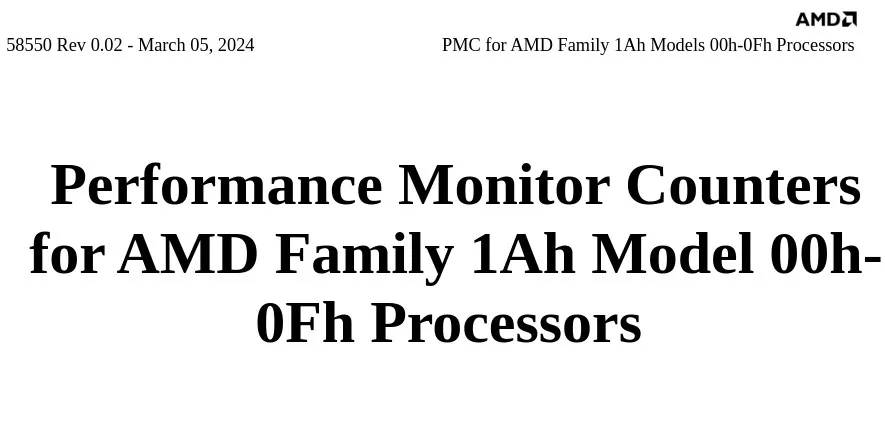 AMD Zen 5 performance monitor counter manual