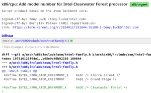 Intel Sends Out First Linux Patch For Clearwater Forest