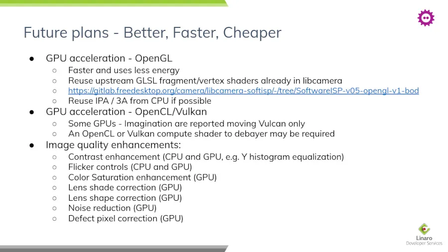 FOSDEM 2024 slide on MIPI open-source cameras