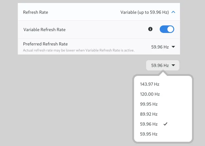 GNOME Settings for VRR