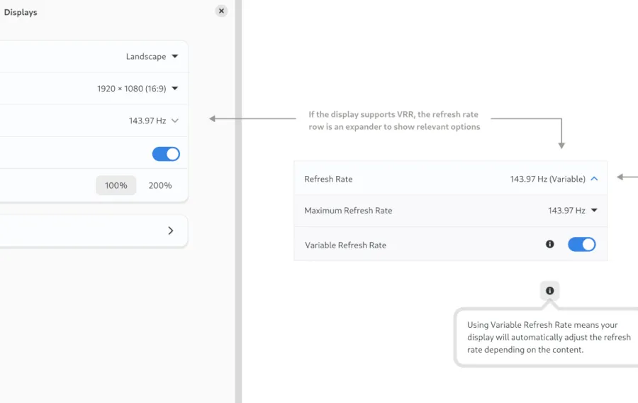 GNOME VRR setting