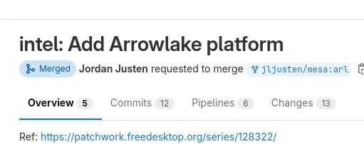 Arrow Lake support merged to Mesa