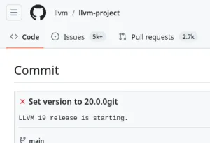LLVM Clang 19 Branched, LLVM 20 Enters Development- No AMD Zen 5 "Znver5" Merged Yet