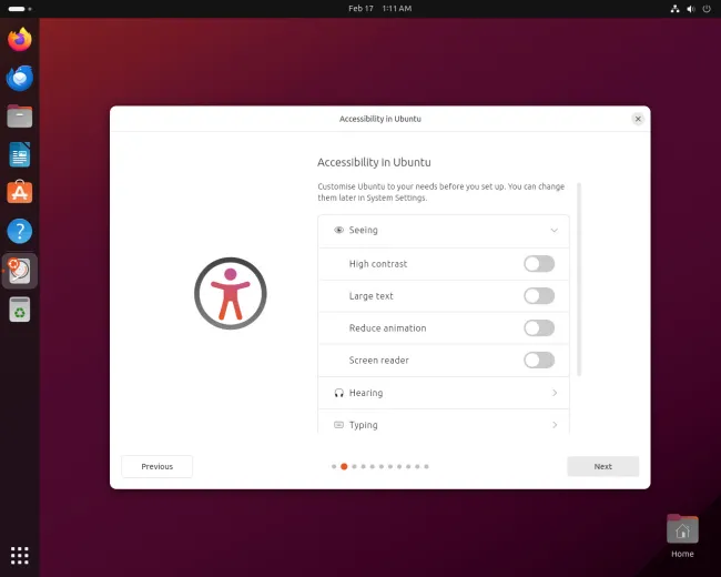Ubuntu 24.04 installer accessibility