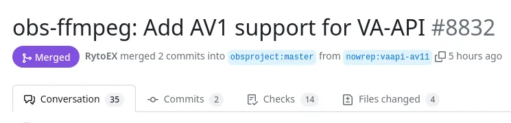 OBS AV1 VA-API Merged