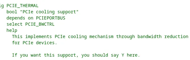 pcie_cooling Kconfig driver text