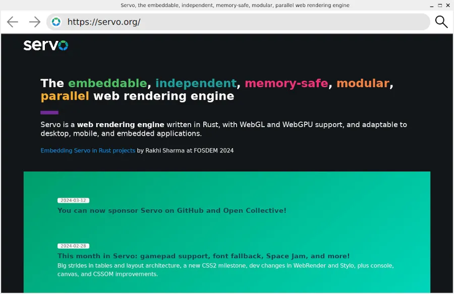 Servo web engine within a Qt app