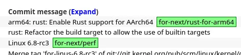 Rust ARM64 commit