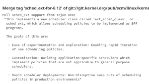 Sched_ext Merged For Linux 6.12 - Scheduling Policies As BPF Programs