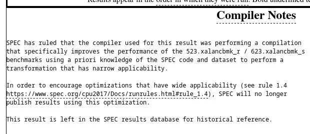 SPEC compiler notice