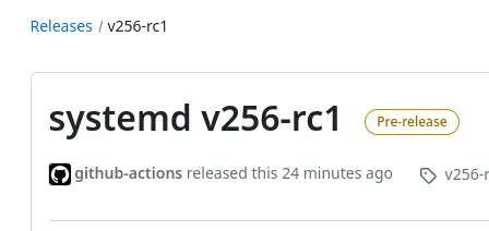 systemd 256-rc1 Git tag