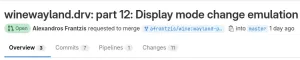 Wine Wayland Driver Prepares Display Mode Change Emulation