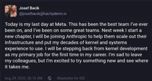 Btrfs Developer Josef Bacik Leaving Meta & Stepping Back From Kernel Development