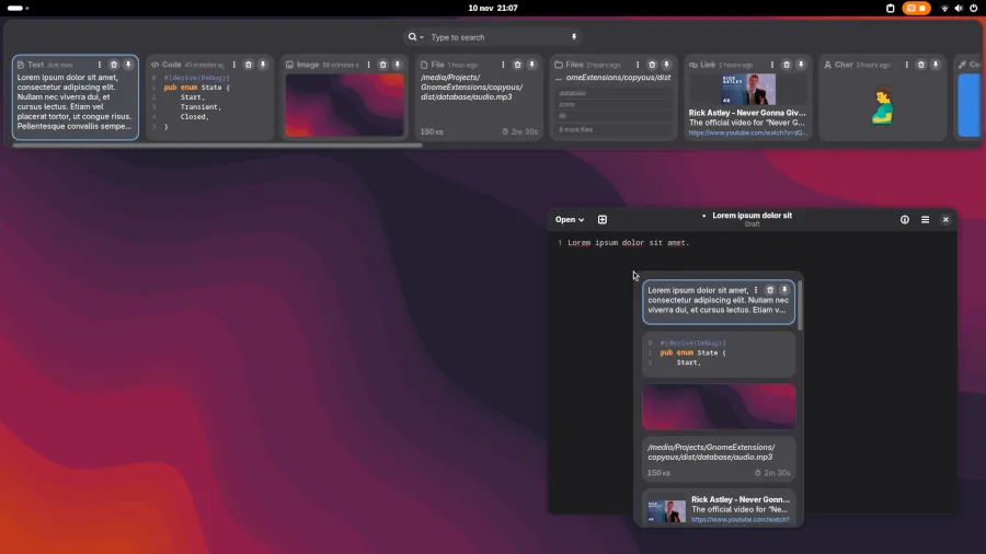 GNOME Gains New Clipboard Manager Option With “Copyous”