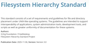 FreeDesktop.org Adopts The Filesystem Hierarchy Standard